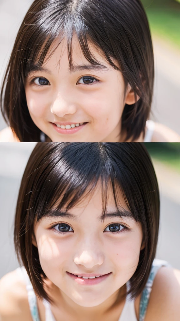 、smile、Beautiful eyes、shine、White camisole