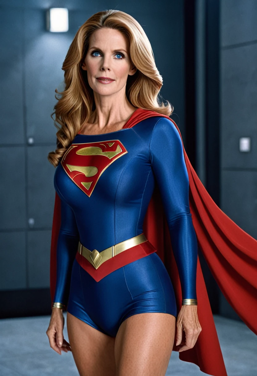 super old Julie Hagerty Supergirl; HD. Photograph, ((realism)), extremely high quality RAW photograph, ultra detailed photograph, sharp focus, high resolution, (detailed skin:1,3),high quality, film grain, Fujifilm XT3,Highly Detailed, movie, (Cinematic Photo:1.3) of (Realistic:1.3); 2000s movies
