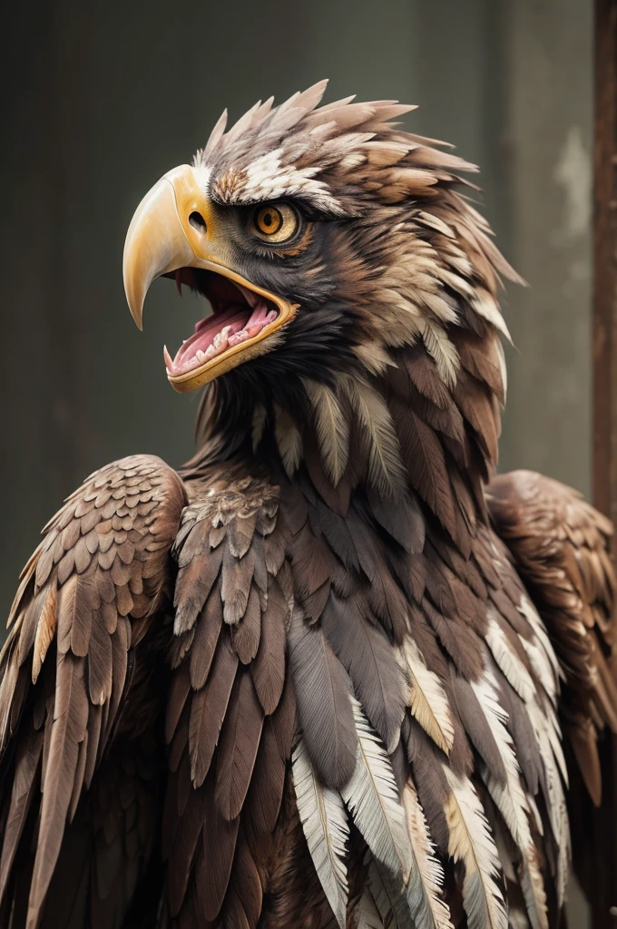 ((best quality)), ((masterpiece)), (detailed), perfect faceMix of zombie eagle , animalistic body, with a weathered appearance