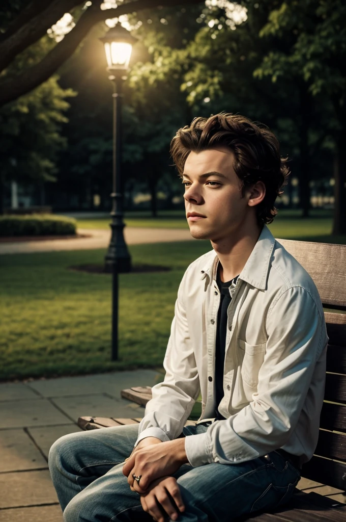 character: Snoopy, sitting alone on a park bench, with a melancholic expression.
Around: A quiet park in the moonlight, with soft shadows and delicate lighting.
bottom: White to highlight the elements.
Text: "Boyfriends, they think you're so easy" written in a delicate and elegant font at the top.
Style: Evocative and moving, capturing the mood of the song "Boyfriends" by Harry Styles.