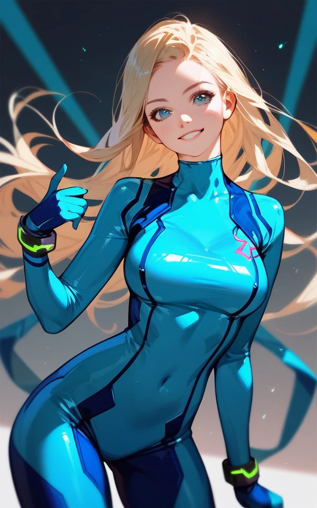 zero suit samus, blue eyes, waistshot, zero suit, pantyhose