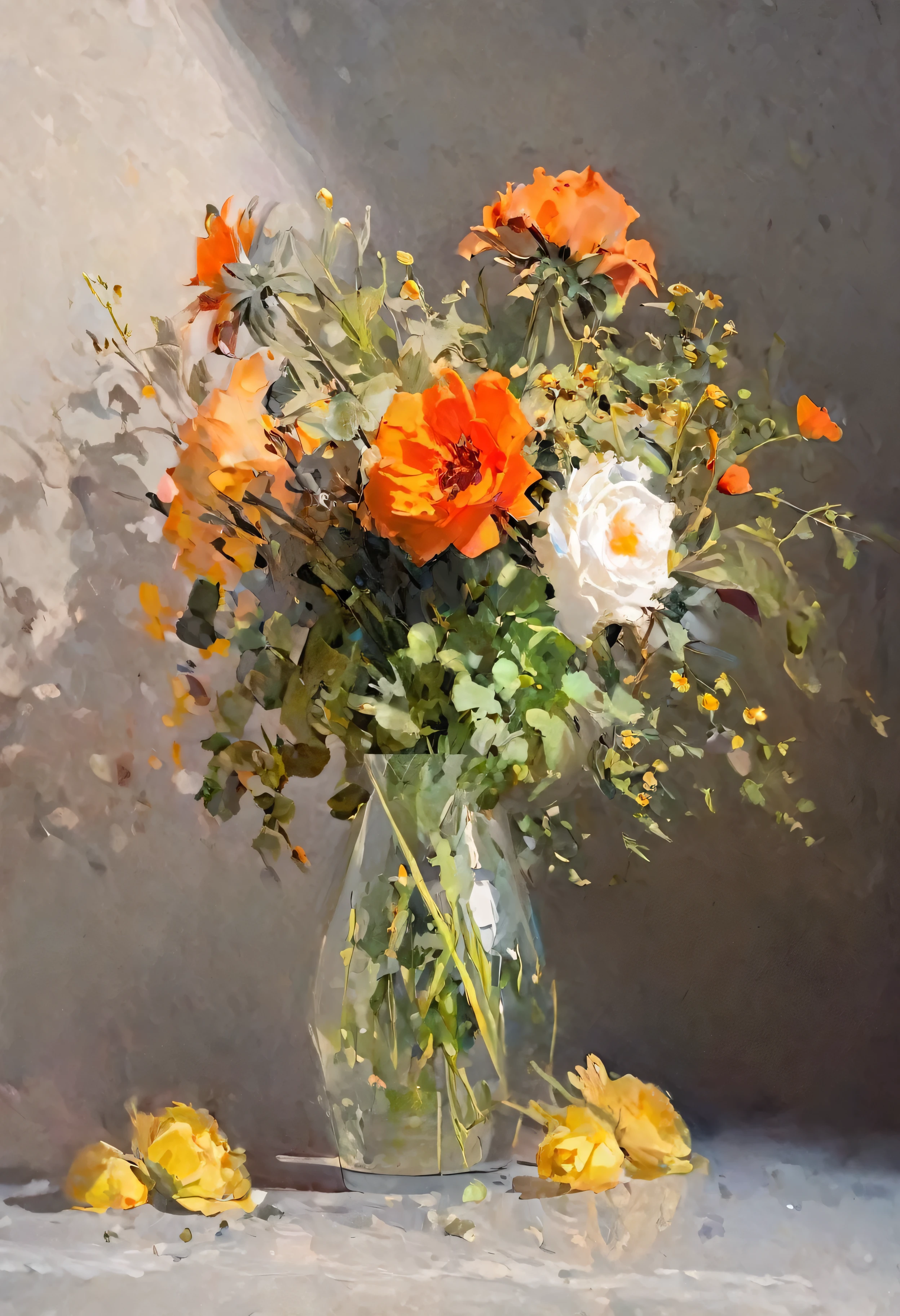 Vase with flowers on the table