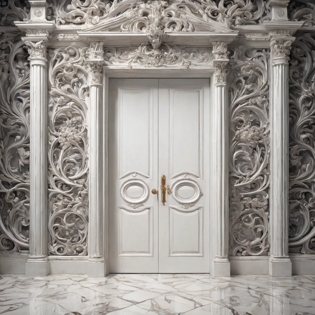 (best quality, super fine, 16k, incredibly absurdres, extremely detailed, 2.5D, delicate and dynamic, three-dimensional effect expressed by light and shade, highres, 8k, masterpiece, immersive atmosphere, film grain) (Frontal image of a undetailed white door, white door, undetailed door, no details in the center: 1.5) (Frame around the door, paintings in the wall around, details around, detailed wall, detailed environment, fine detail, optial illusion, complex, hand draw, 3D painting, reality, fantasy art, enhance, intricate, sharp, best quality, masterpiece, Representative work, official art, Professional, 8k, based on the following poem: The damned are geniuses, cruel geniuses, and poor me: so infinite and so little, so aware of my end before the beginning of the other and their bad genius. Geniuses without twins, neither brothers nor me. They are hoarse with wisdom as their health is bad. And the much that I live does not reach its end. Such geniuses are many but few groan like this. In their germs, there is as much stupidity and their germs are so deadly and foolish, but (they did not come to be and) they did not defeat me.)