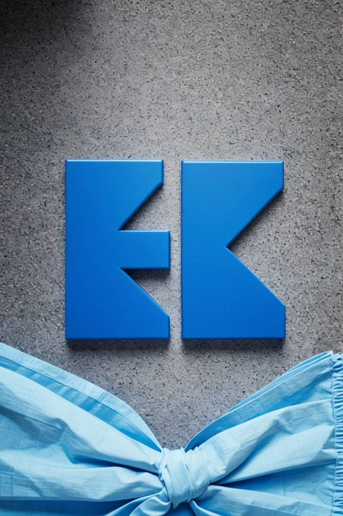 A blue flag with light blue and the logo The letters K P S S are arranged in a row on the flag