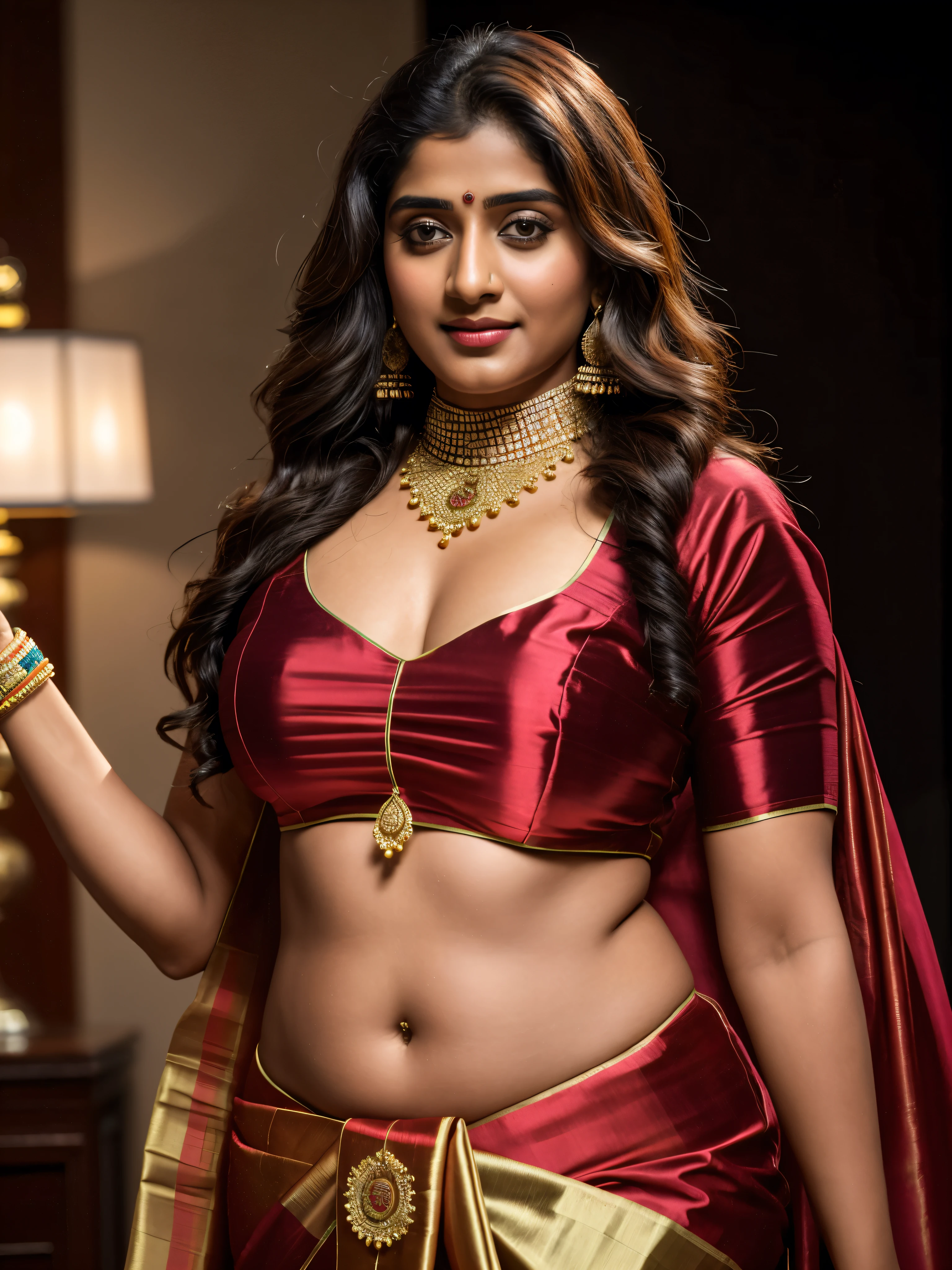 Foto RAW, photorealistic, photography, full body shot, master shot, Saree model, model Photography, Indian saree shoot, Indian traditional wear advertising photography, traditional wear brand shoot, face of Indian actress NivethaThomas, masterpiece, realistic, realism, photorealism, high contrast, photorealistic Artstation 8k HD digital art trend of high definition and detailed realistic skin texture, ultra detail, realistic skin texture, armature, best quality, ultra high definition, (photorealistic:1.4),, high resolution, detail, raw photo, Re sharp, by Lee Jefferies Nikon D850 Film Stock Photo 4 Kodak Portra 400 Camera F1.6 Lens Rich Color Ultra Real Realistic Realistic Textures Dramatic Lighting Unreal Engine Trending at Art Station Cinestill 800,(pele altamente detalhada: 1.2), 8k UHD, DSLR, soft-lighting, alta qualidade, grain of film, Fujifilm XT3