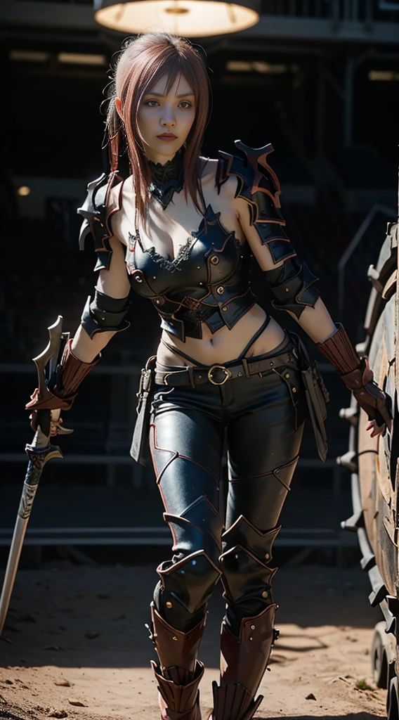 female redhead elf with beautiful elf ears, huge breasts, leather clothes, (insanely detailed:1.5), extremely detailed face and eyes, (black eyeliner:1.4), full body photograph, from behind, (plumb ass:1.4), (thick thighs:1.4), (:1.4), 20 megapixel, canon eos r3, highly detailed skin, (nsfw:1.4)