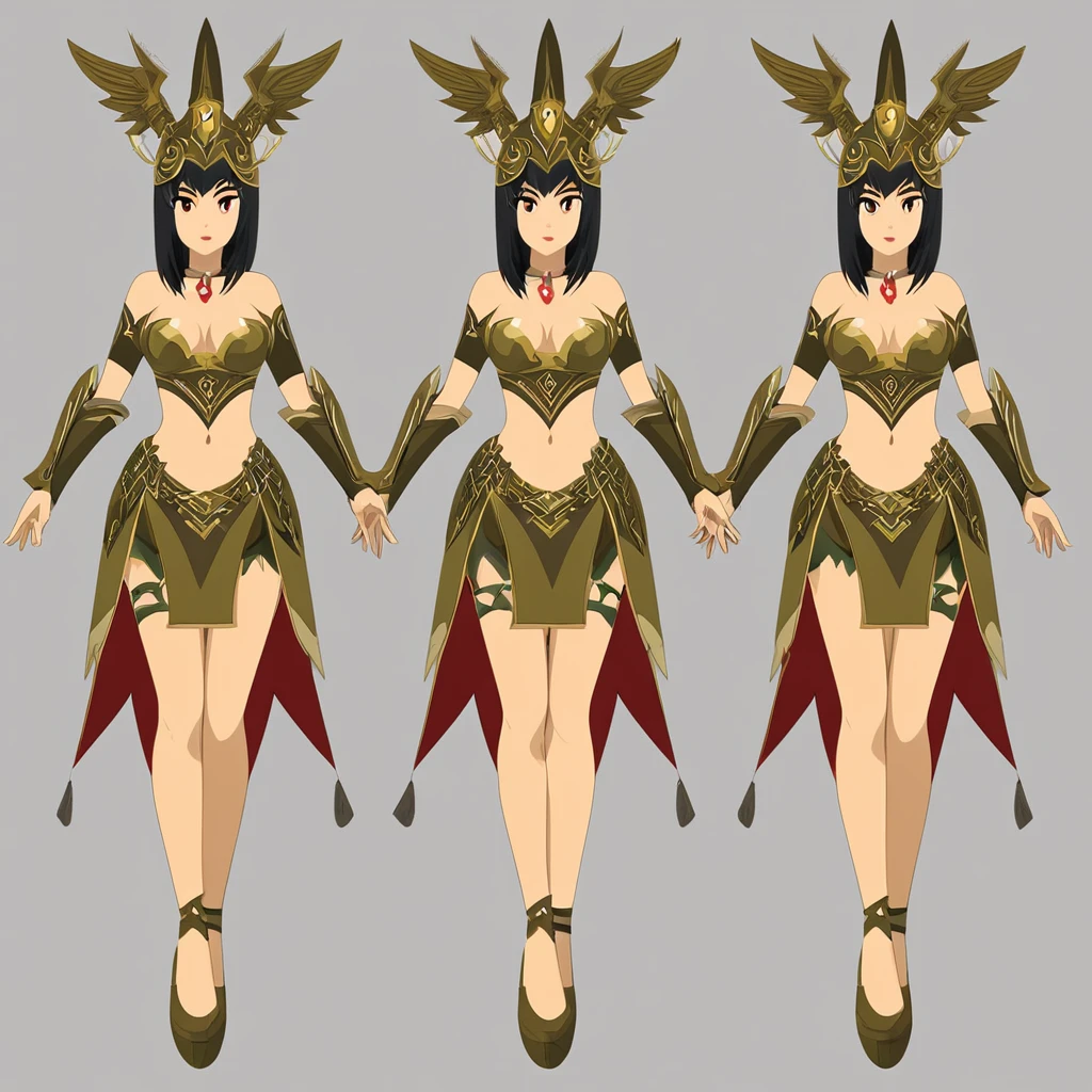 fantasy woman in folk outfit, vector graphics, strong contours