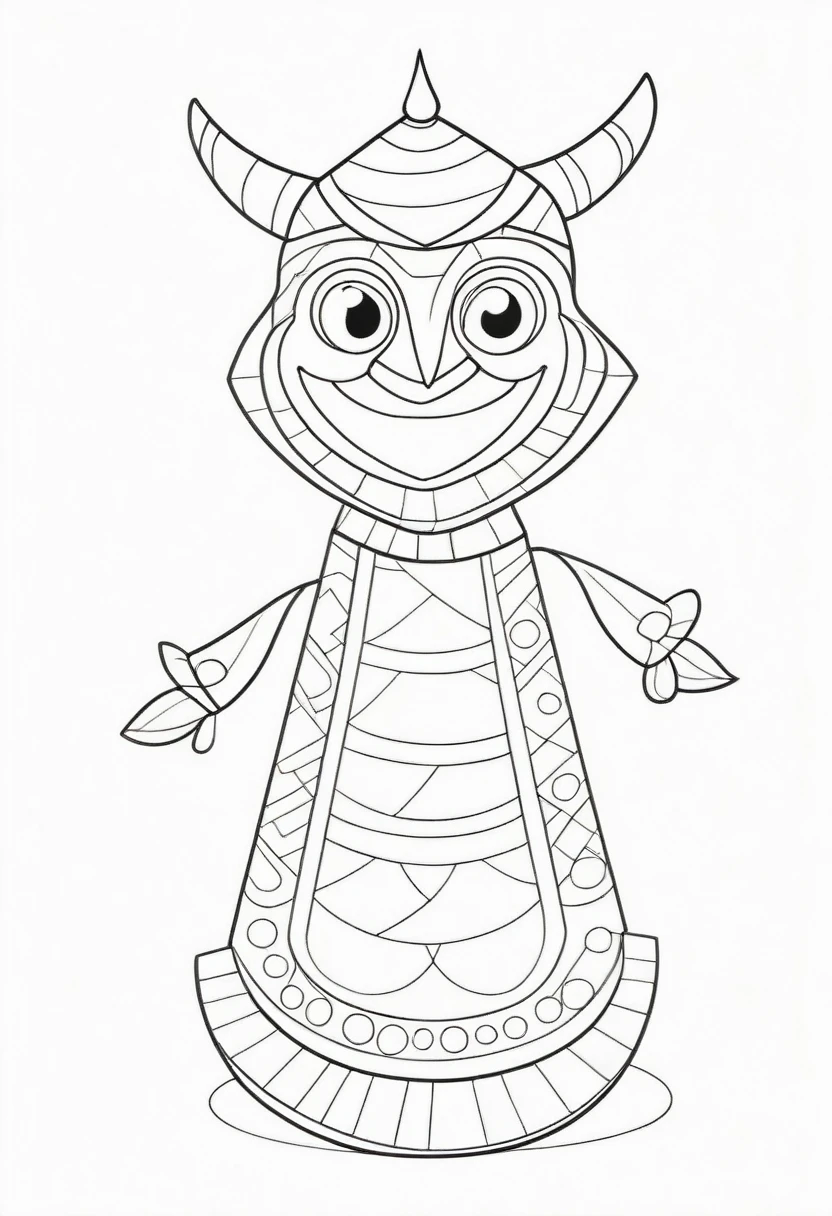 coloring page for kids, armedillo , thick lines, drawing, white background