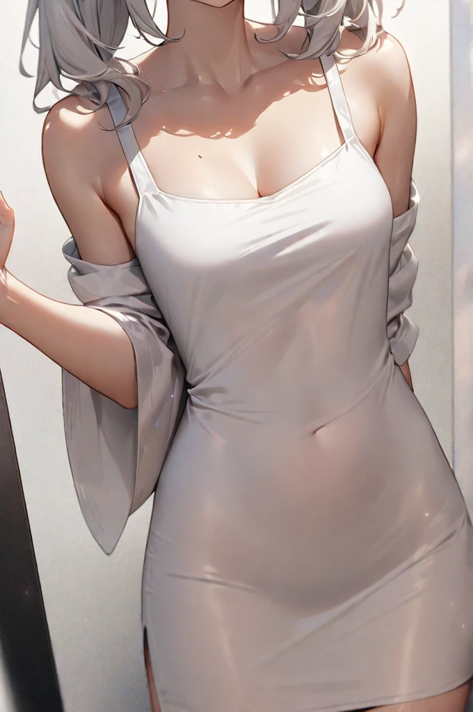 1girl, solo, tennis wear, white polo shirt, white sneakers, white miniskirt, short hair, (shiny skin, sweaty:1.6), masterpiece, best quality, realistic, hyper-detailed, absurd, looking at viewer, platinum blonde hair, blue eyes, hairpin, slender, high resolution, sharp focus, depth of field, detailed eyes, sharp pupils, realistic pupils, , (small brea), (thick thighs:1.0), outdoor, blue sky, summer