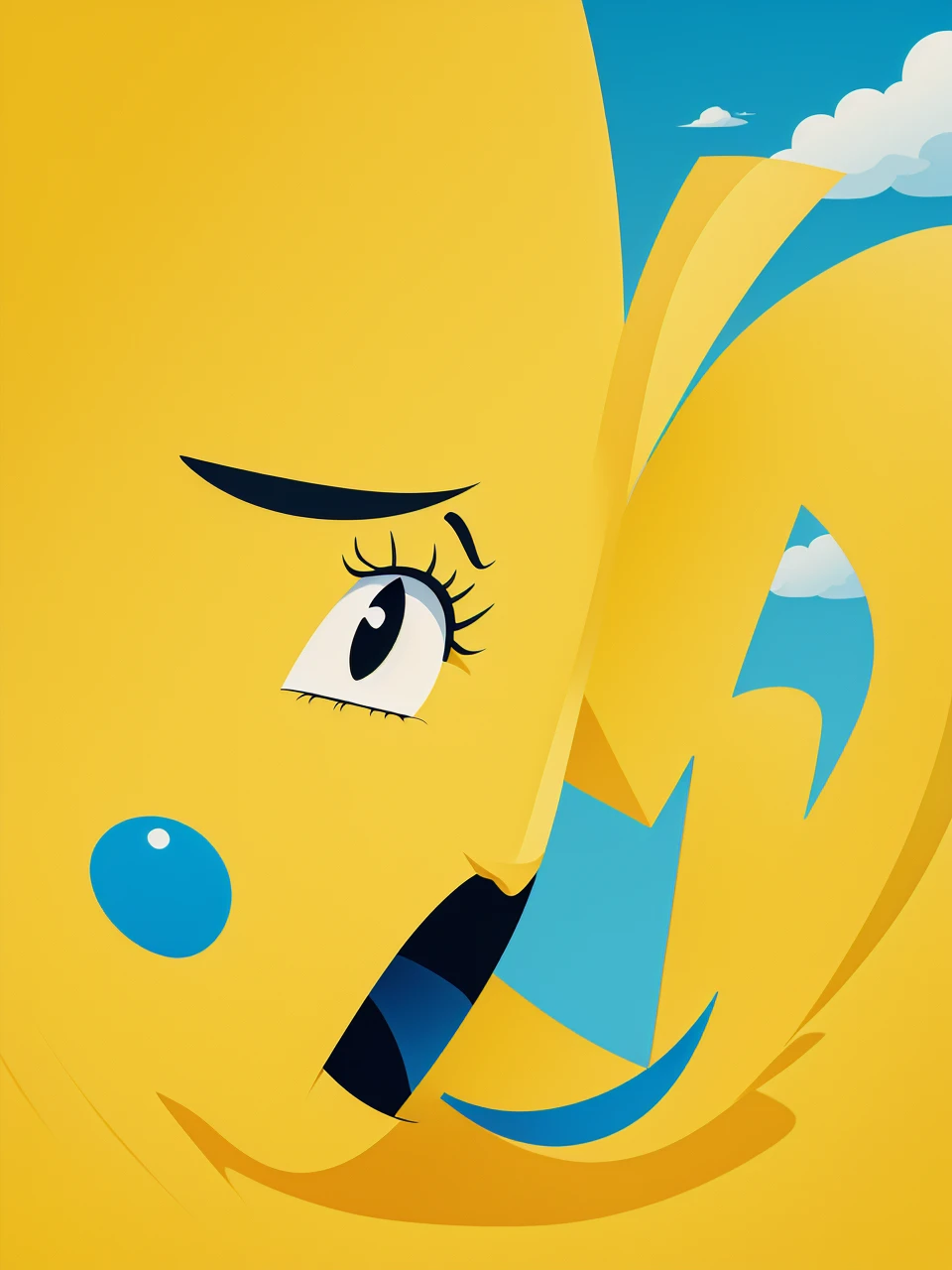 Cartoon type back ground yello cloure