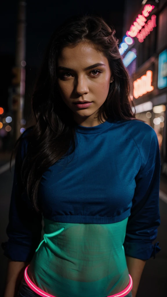 fashion portrait color photography, Women, neon lights