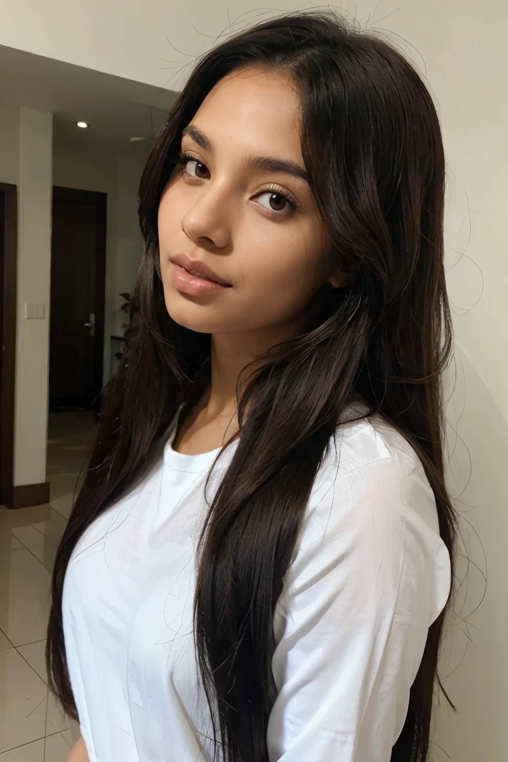 brown women black long hair