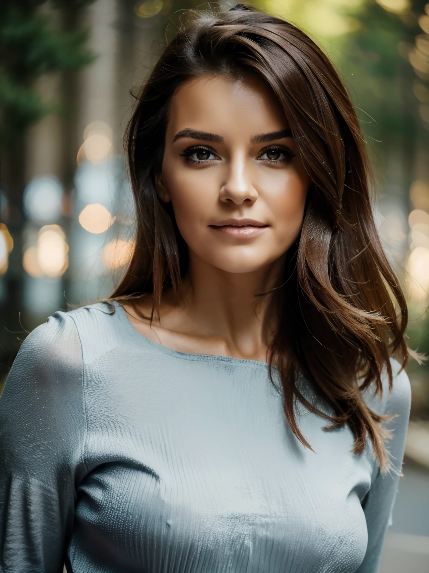 Belle BRUNE pagayant doucement sur une rivière calme, (entourée de paysages naturels magnifiques. Elle porte une tenue légère, Son sourire est large alors qu'elle profite de cette aventure aquatique, avec des montagnes et des arbres se reflétant dans l'eau limpide.), très détaillé, 21 ans, Visage innocent, cheveux ondulés naturels, yeux marron foncé, haute résolution, Chef-d'œuvre, meilleure qualité, détails complexes, très détaillé, Netteté, peau détaillée, réaliste skin texture, texture, yeux détaillés, professionnel, 4K, sourire charmant, tourné avec Canon, 85mm, faible profondeur de champ, couleur de vision kodgereak, corps parfaitement ajusté, extrêmement détaillé, photo_(ultra), photoréaliste, réaliste, Post-traitement, Détails maximaux, rugosité, vraie vie, ultra réaliste, photoréalisme, la photographie, 8k euh, la photographie.