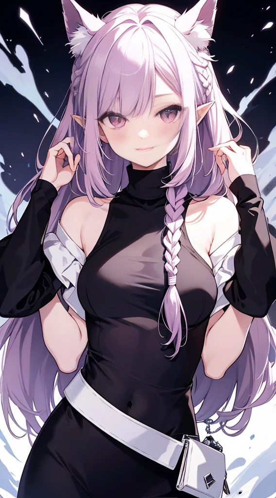 ((tmasterpiece:1.4,Best quality))+,(hyper-detailing)+,(Blindfold)+,(pointy ears:1.5), (cute girls),15year old,(Cover your eyes with a black cloth:1.15),(Long pale pink hair,long braid,Bushy hair:1.5),(wariza:1.2),pale-skinned,seduct smile,black crystal block,God of darkness'Fe,Red crystal on forehead,Dragon tail,black crown,White Bone Throne,Dead tree,With his eyes closed (She was wearing a shabby pink dress,grey dress,bone pattern,:1.5),(black Bracelet:1.4)The sleeves are extra-long,black spiked headdress,dense teeth,white colossus,Dream bubbles,black fingernails,red apple,Sitting on an old wooden chair,metal chains,Black silk gloves,old (Demon Maiden:1.1), (dawn light:1.2), (Thick black and white:1.16),(depth of fields:1.4),Complicated details,color mixing,Detailed route,Excellent,super detailing,The content is very detailed,(hight contrast:1.11),wind,Amazing cleavage,beautidful eyes,messy hair,(best illuminate,Extremely Delicately Beautiful), ((movie light lighting)), (seen from the side:1.3),8K,tmasterpiece,Best quality,cinematic Film still from,1 plump girl,(Close-up cleavage:1.1),bright,Interesting,gentlesoftlighting,(bauhaus,shape,line engineering,Abstract:1.1)offcial art, Unity 8k Wallpaper, ultra - detailed, Beautiful and beautiful, tmasterpiece, Best quality, (dynamic angle:1.4),Perfect NwsjMajic,(tmasterpiece,top-quality,Best quality,offcial art,Beauty and aesthetics:1.2),The content is very detailed,rich colourful,highest details,