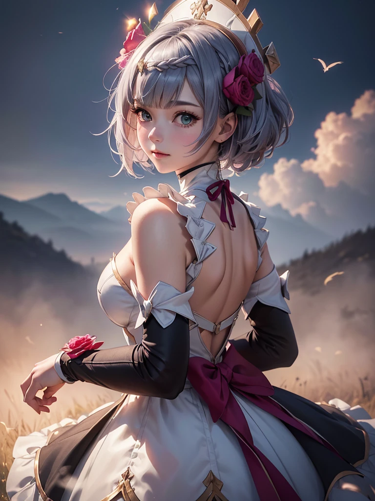 [Noelledef]:1.5,((Masterpiece,of the highest quality,Detailed images,Beautiful images))1.4(noel images、by bob、mondstadt、The wind blowandoble, Overall bright lighting、backlight、A fantastic atmosphere、thick fog)1.1(Beautiful body lines、beautiful neckline) colors RGB 


