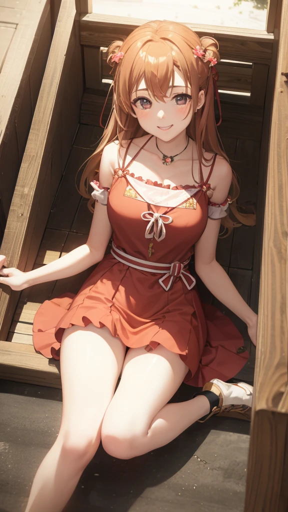 Masterpiece, Best Quality, high resolution, 1 girl, Honoka, miko, Fall as well, session, sanctuary, SMILE 