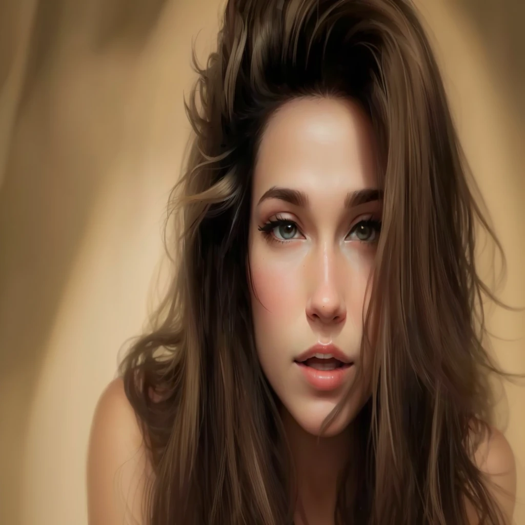 un gros plan d&#39;une femme aux cheveux longs et une robe rose, angelina jolie portrait, portrait d&#39;Angelina Jolie, portrait d&#39;Angelina Jolie, very beautiful Angéline Jolie, Angéline Jolie, peinture numérique sensuelle, Beau visage réaliste, peinture à l&#39;huile d&#39;art numérique, visage beau et réaliste, #1 peinture numérique de tous les temps, # 1 peinture numérique de tous les temps