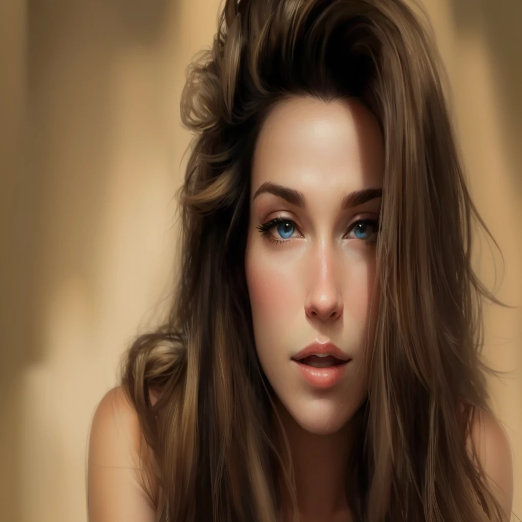 un gros plan d&#39;une femme aux cheveux longs et une robe rose, angelina jolie portrait, portrait d&#39;Angelina Jolie, portrait d&#39;Angelina Jolie, very beautiful Angéline Jolie, Angéline Jolie, peinture numérique sensuelle, Beau visage réaliste, peinture à l&#39;huile d&#39;art numérique, visage beau et réaliste, #1 peinture numérique de tous les temps, # 1 peinture numérique de tous les temps