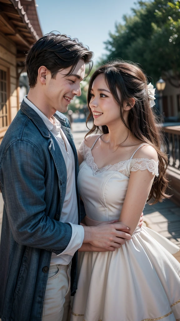 Happy couple like Disney movie love