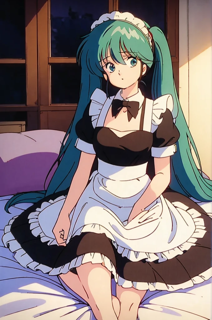 (((Maid clothes)))), (((big)))), Drunk Eyes, hatsune miku,