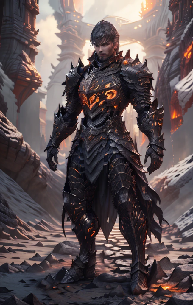 mascle face, mascle, (gazing at viewer:1.0),  ((work of art:1.4, best qualityer)), barnabé_tharmr, barnabé_armors,  (full body shot shot:1.3)
