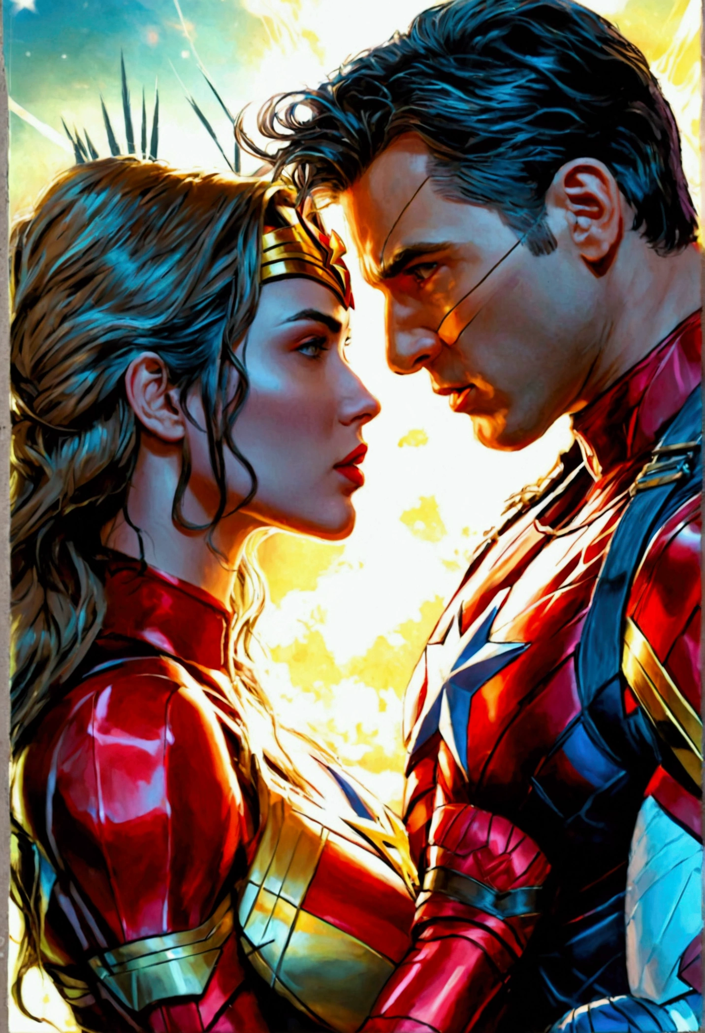 create captain america kisses wonder woman