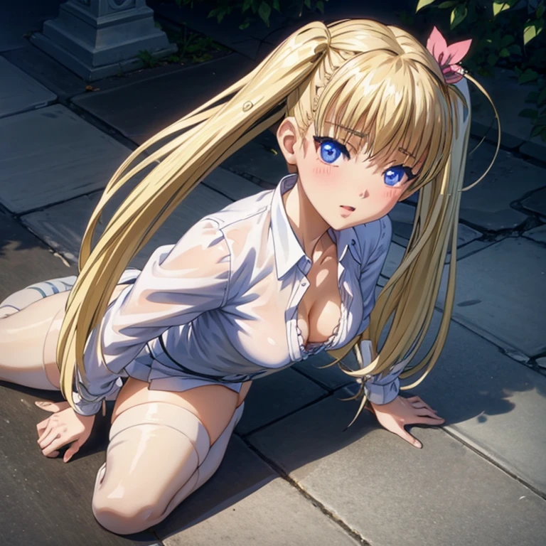 anime girl, Realistic shadows, Delicate skin, The breasts are very small, Black Hair, Very detailed, 8k highly detailed face, Perfect face shape, Full, perfect lips, Perfect nose, Correction of beautiful eyes, Viewers, White shirt, Flowering, masterpiece, best quality, Single Girl, very good, No, Solitary