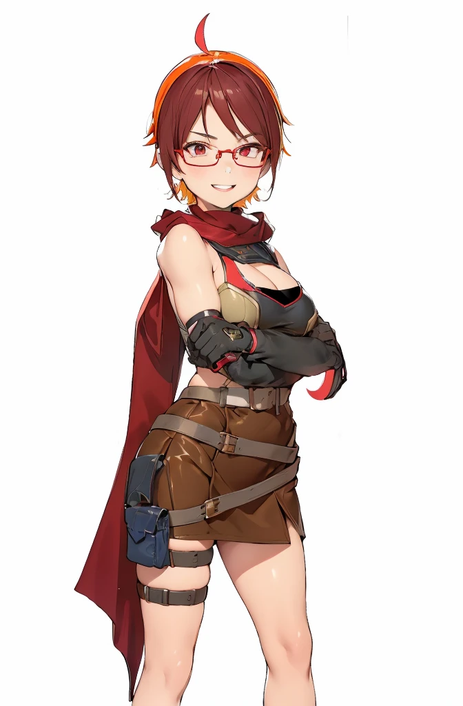 beautiful girl,Older sister mini skirt,Pencil Skirt,belt,Red scarf,barefoot,4K,8K,Highest quality