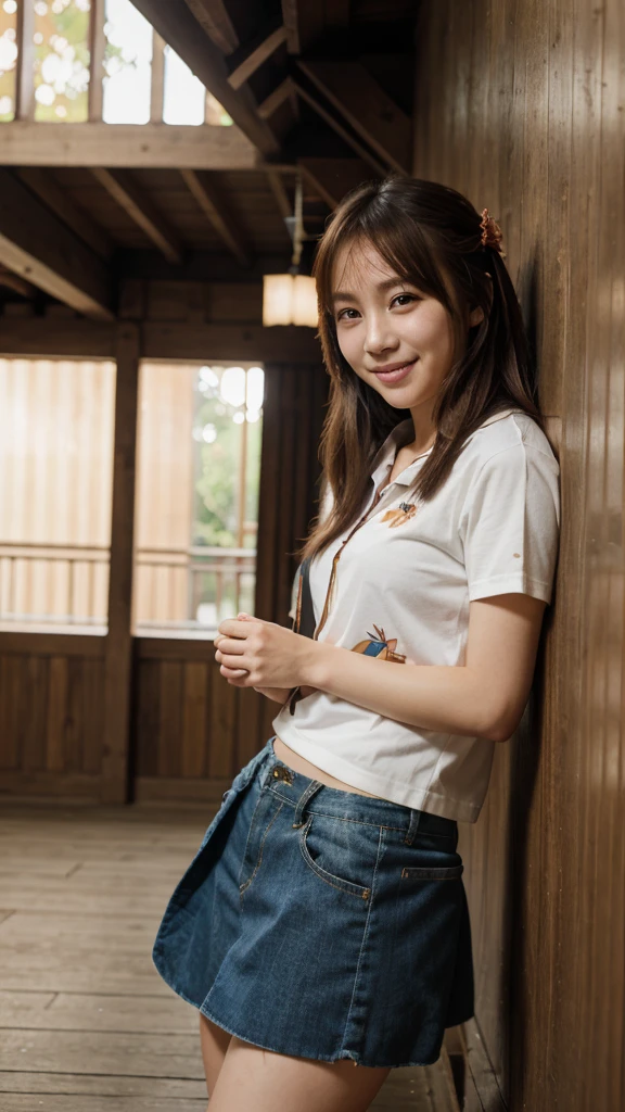 Masterpiece, Best Quality, high resolution, Clothes, 1 girl, Honoka, miko, Fall as well, session, sanctuary, SMILE 