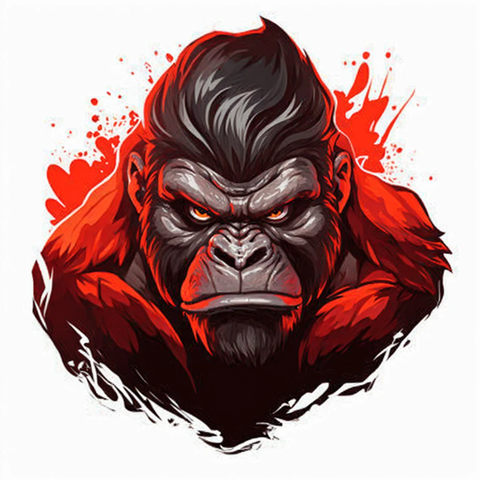 Angry gorilla face vector illustration smoking cigar