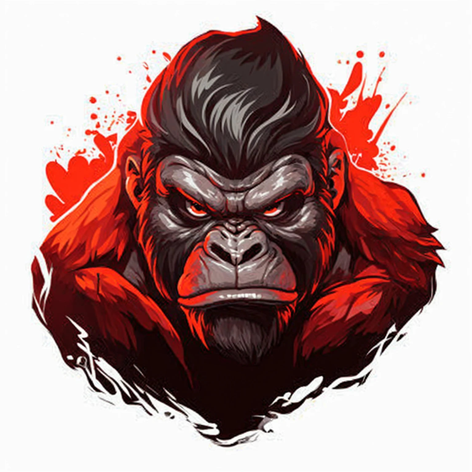 Angry gorilla face vector illustration smoking cigar