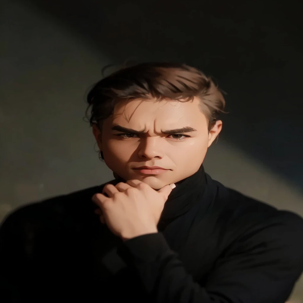 Create a high-quality anime-style image featuring a man standing on a rocky cliff by the sea. The man has black hair, He is dressed in a white shirt, beige pants rolled up at the ankles, and white sneakers