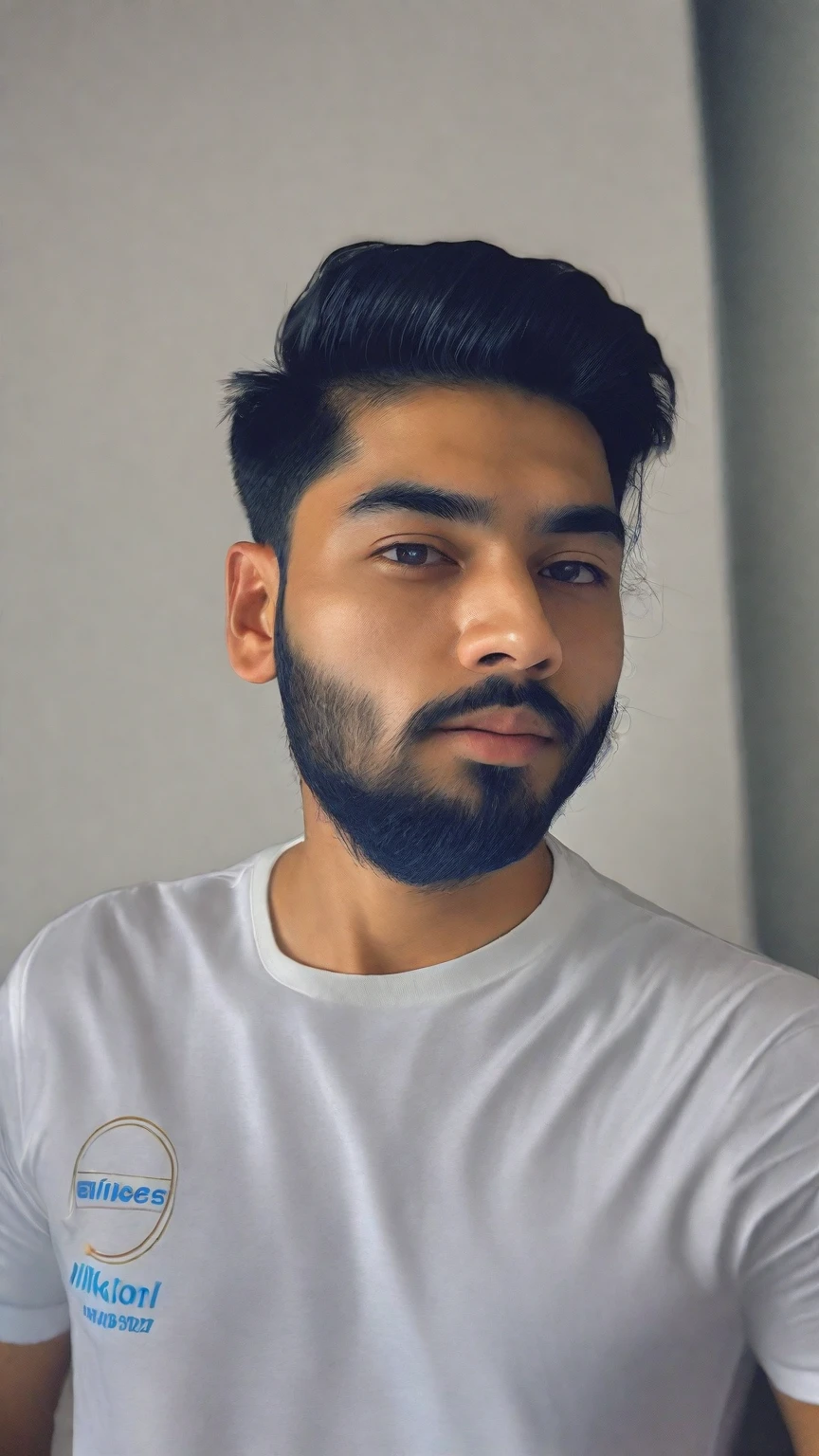 there is a man with a white shirt and a blue and orange shirt, with accurate face, without beard, around 1 9 years old, face picture, with kind face, shot on nikon z9, front profile!!!!, without helmet, good looking face, very very low quality picture, ayan nag, portait photo profile picture,  profile picture