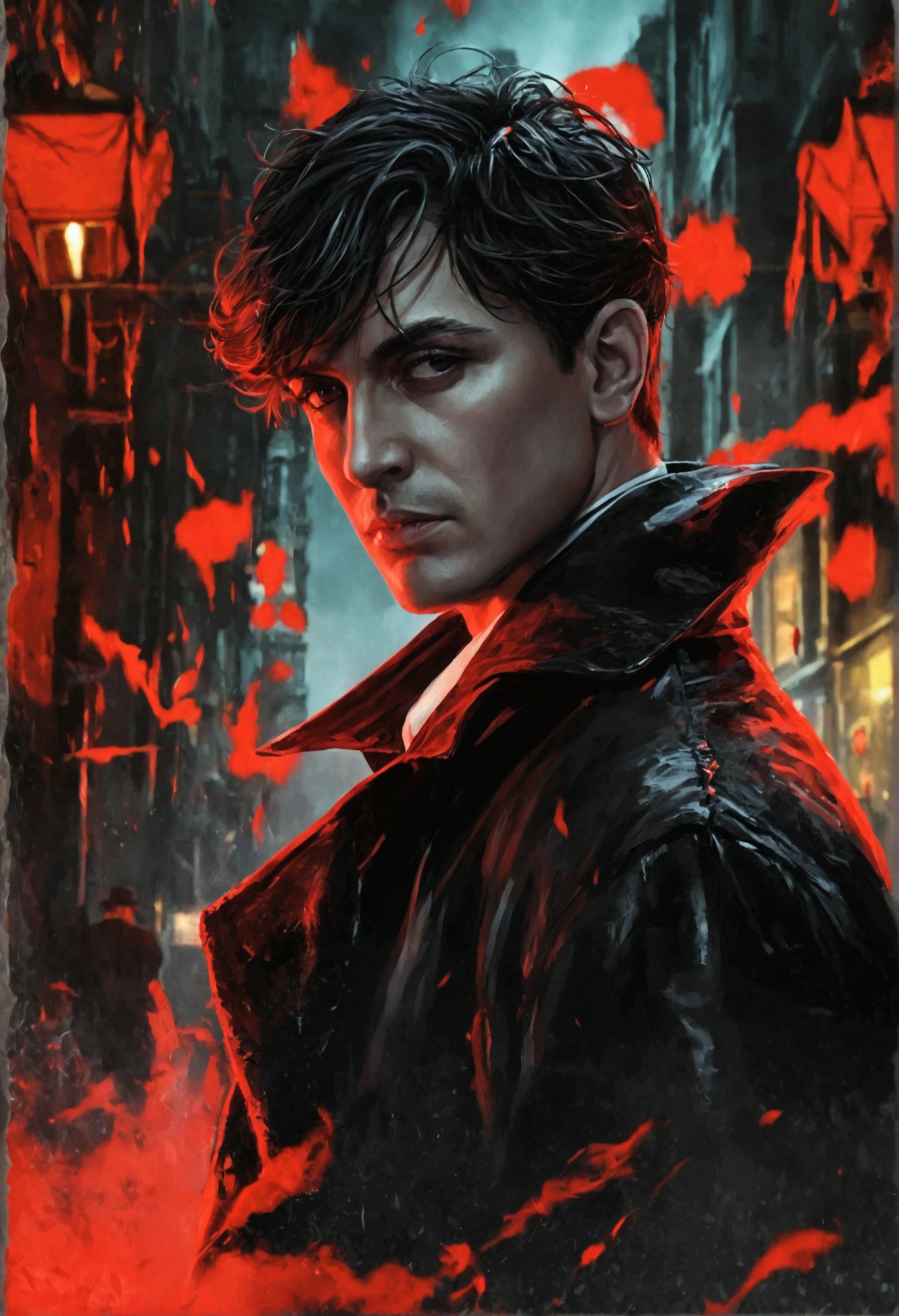 book cover , black and red background , grimdark , mafia , crime agency , book name harson