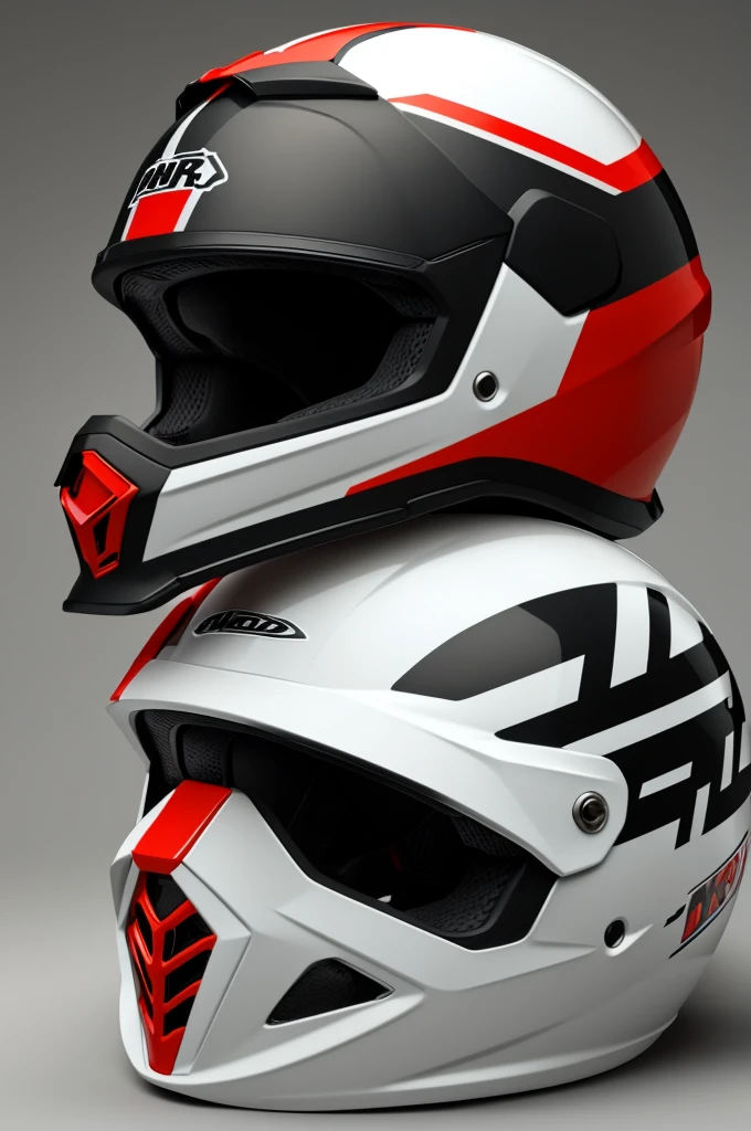 Create a warrior with the latest model motocross helmet