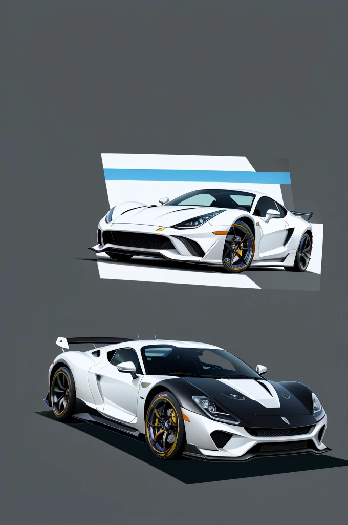 draw a modern car in vector giving thumbs up without background