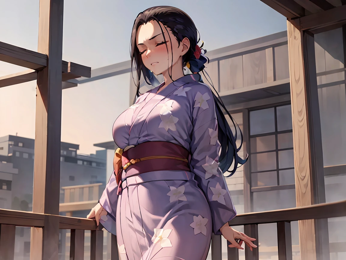 Nico robin, one piece, black hair, blue eyes, large breasts, hair slicked back,
BREAK ((yukata:1.30), (kimono:1.15):1.2)
BREAK closed eyes, clenched teeth, nude, blush, sweat, big breasts, arms behind head, wince, upper body,
BREAK ((anime girl)), best quality, expressive eyes, perfect face, (masterpiece), best quality, expressive eyes, perfect face, ((best quality)), ((ultra-detailed)), ((an extremely delicate and beautiful)), perfect eyes, perfect body, ((synmetry eyes)), beautiful eyes, ((thick thighs)), shiny skin, soft skin, ((synmetry body)), ((perfect body)), 