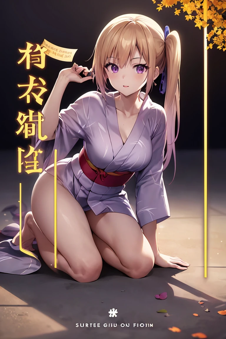 1girl, kawakami_mai, blonde hair, long hair, side ponytail, purple eyes,
BREAK ((yukata:1.30), (kimono:1.15):1.2)
BREAK simple_black_background, black and white theme, Sense of coordination, sense of order, mathematics beauty, (((cover design))), (((((cover art))))),
BREAK ((anime girl)), best quality, expressive eyes, perfect face, (masterpiece), best quality, expressive eyes, perfect face, ((best quality)), ((ultra-detailed)), ((an extremely delicate and beautiful)), perfect eyes, perfect body, ((synmetry eyes)), beautiful eyes, ((thick thighs)), shiny skin, soft skin, ((synmetry body)), ((perfect body)),