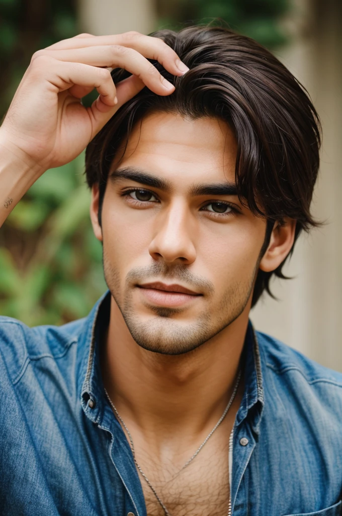 Create 3 photos of a good looking guy who doesn't belong to this world