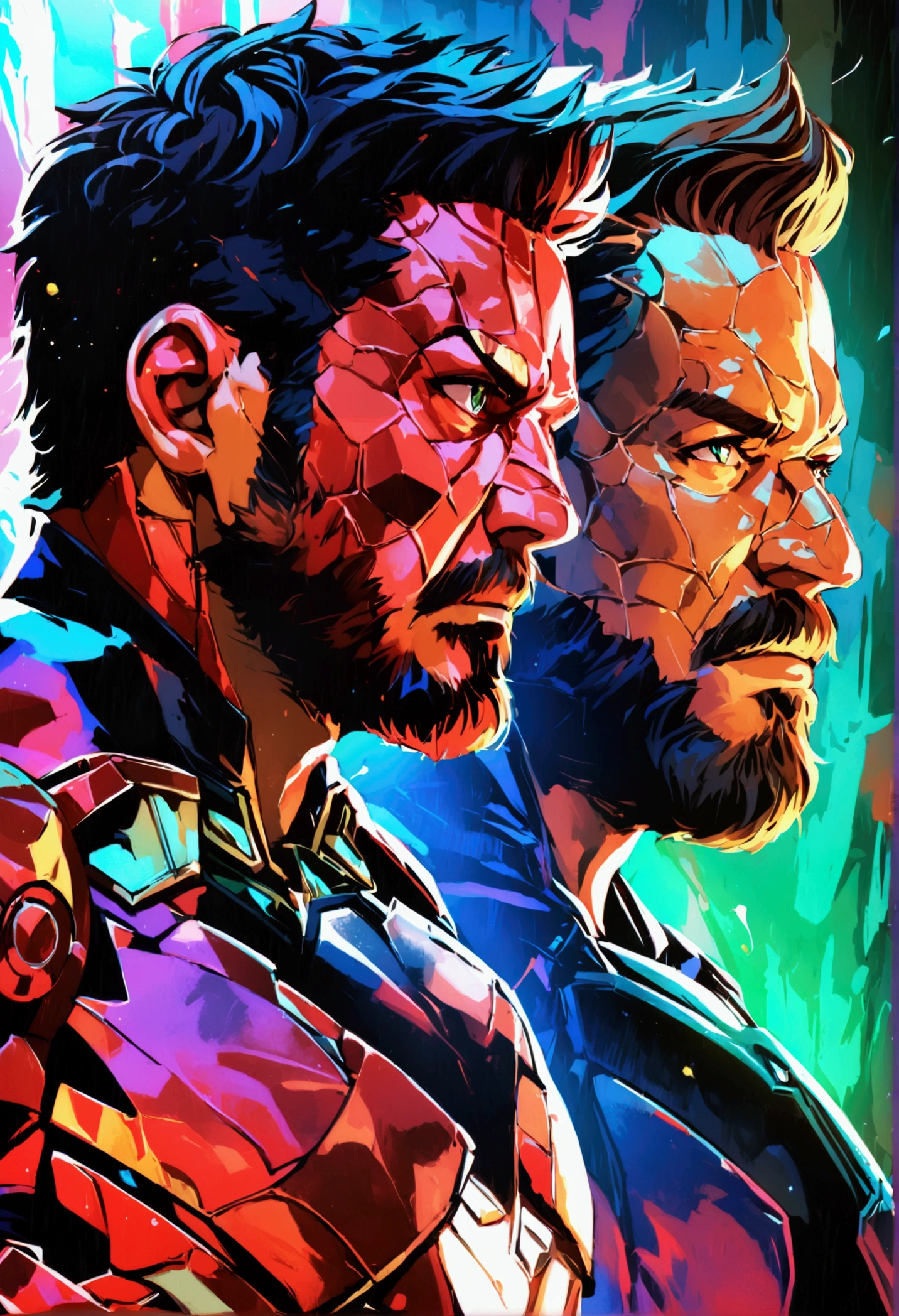 create all avengers endgame heroes in a poster pop art