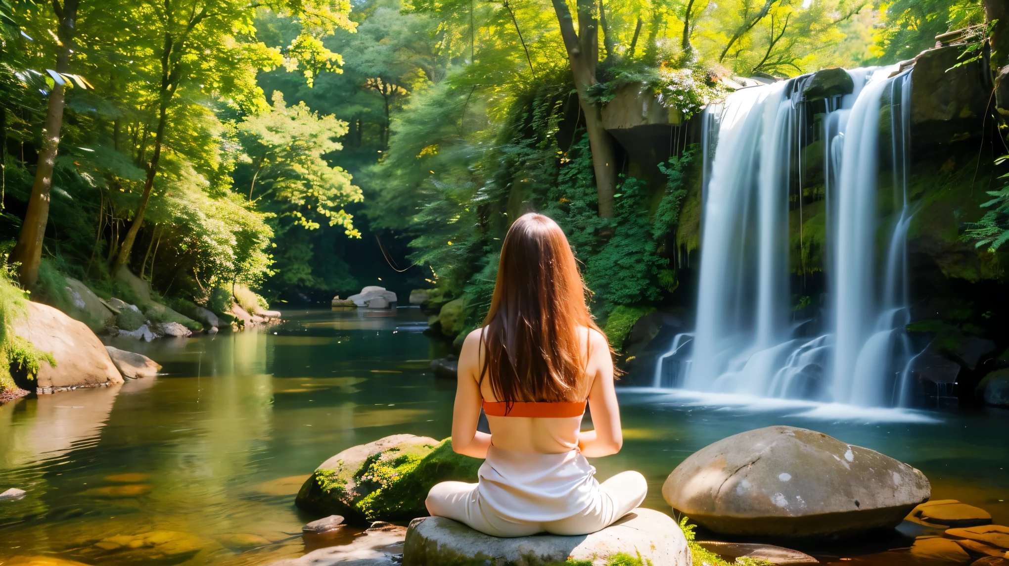 ((best quality)), ((masterpiece)), (detailed), Various spiritual practices like meditation, yoga, and nature walks, depicted in a harmonious collage, with vibrant colors and calm atmosphere