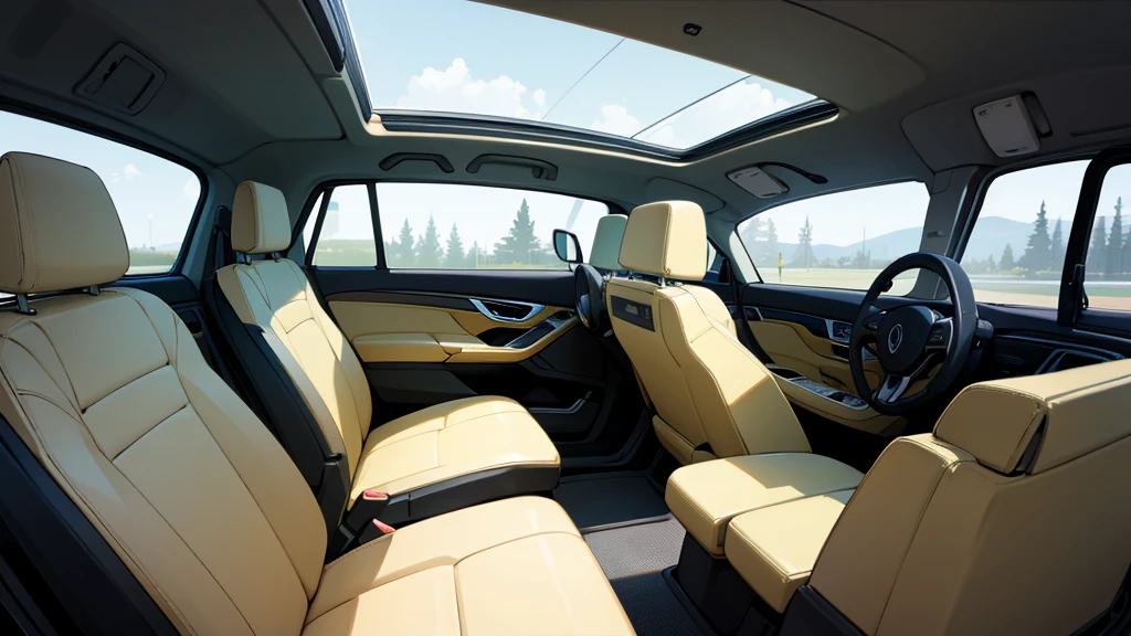 The interior of the car 