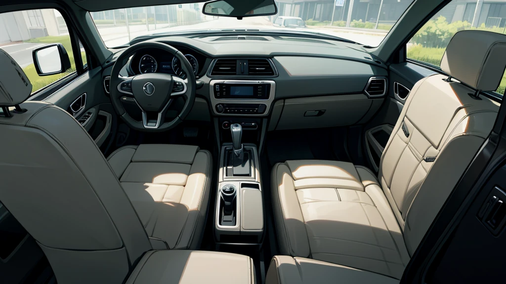 car interior during the zombie apocalypse 