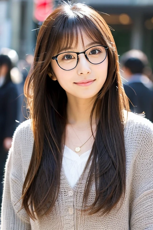 Japanese, beautiful, glasses, White long hair
