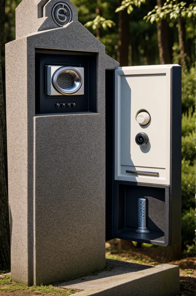 intercom on coffin cementery