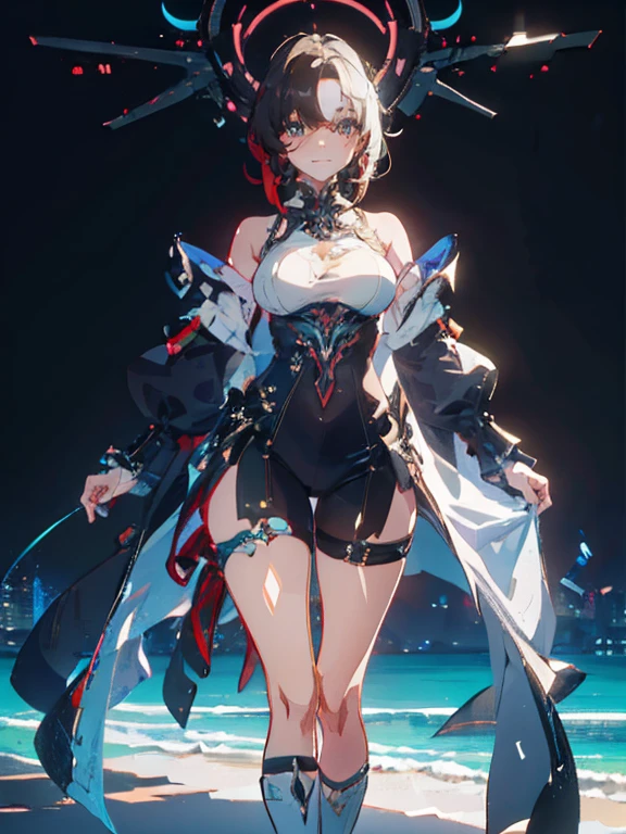 por Wlop, (work of art) (highest quallity:1.4), (More Detailed:1.3), absurderes, You go_sam, breasts big, thick-thighs, Complete Body Composition, realisitic,smiling, Stunning contrast, Bold composition, Evocative intrigue, work of art,best qualityer, beautiful and aesthetic, film composition, dynamic pose, (Rendered in ultra-high definition (ultra HD) 8k resolution:1.4), cru,