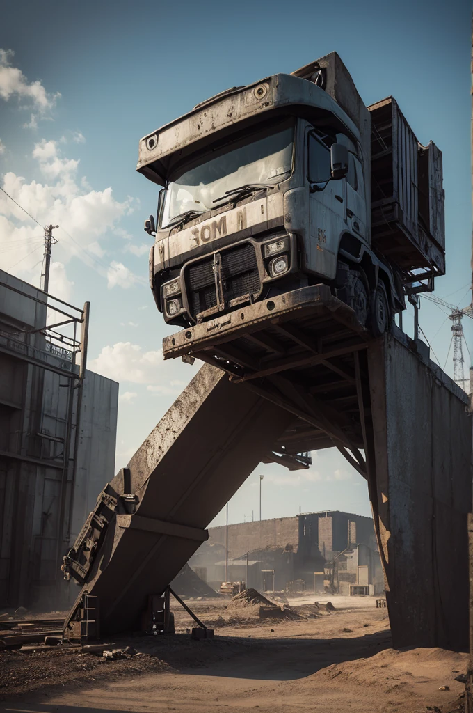 A 3D digital artwork with a dramatic, industrial background featuring steel and concrete elements, displaying the words “Bom dia, Vamos Trabalhar” in strong, rugged 3D letters. The intense lighting and shadows emphasize the power and determination behind the message. Created Using: 3D rendering software, industrial design elements, rugged textures, bold 3D typography, intense lighting, high contrast, hd quality, vivid style