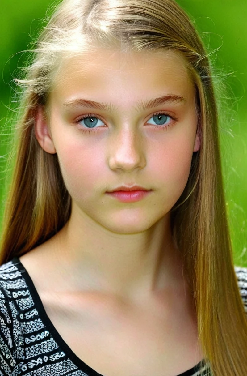 beautiful sharp photo of a beautiful fifteen-year-old girl from Poland