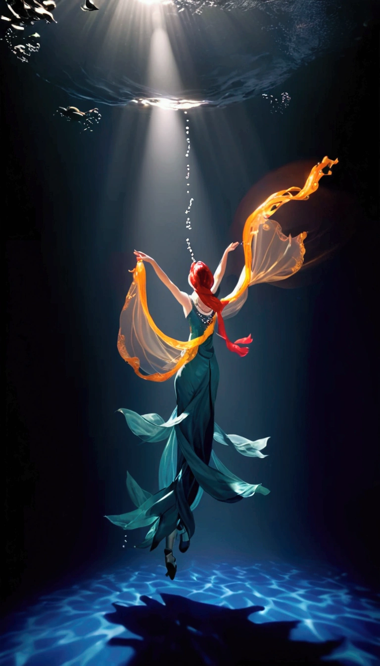1. Little Girl, Solitary, Under the Deep Sea, walking underwater;Wearing pink Chinese clothing,Fairy the same,underwater dance;dancer;Golden water,金色的bubble; Deep Shadows, Extraordinary details, bubble, spark, Sun streaks, seabed, bright, whole body, swirl, Golden Light, Embed:Average runoff, masterpiece, high quality, 4K,More white space。