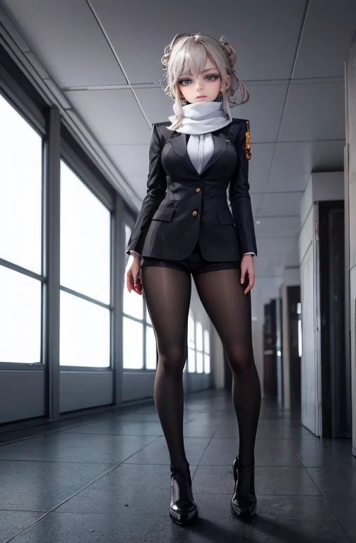 (work of art:1.2、highest quallity:1.2)、32k HDR、high resolution、(standing alone、1 girl、slender figure)、(Realistic style with Starlux Airlines uniform)、 (in the airport lobby, professional lighting)、A suitable woman, beautiful face,、(Starlux Airlines silver uniform:1.4)、(半袖のStarlux Airlines silver uniform)、(chest scarf)、breasts big、(long hair updo、hair bun)、dark brown hair、Long shot、((fine hand:2.0))、((Harmonious body proportions:1.5))、((normal limbs:2.0))、((normal finger:2.0))、((Delicate Eyes:2.0))、((normal eyes:2.0)))、Beautiful standing posture、ssmile